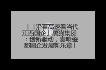 「沿着高速看当代江西国企」黑猫集团：创新驱动，奏响瓷都国企发展新乐章