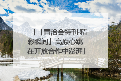 「青洽会特刊·精彩瞬间」高原心跳 在开放合作中澎湃