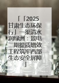 「2025甘肃生态环保行」一渠清水润绿洲：景电二期提质增效工程筑牢西部生态安全屏障