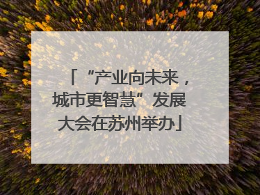 “产业向未来，城市更智慧”发展大会在苏州举办