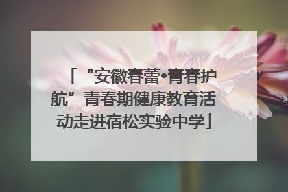 “安徽春蕾•青春护航”青春期健康教育活动走进宿松实验中学