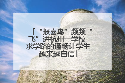 “报喜鸟”频频“飞”进杭州一学校 求学路的通畅让学生越来越自信