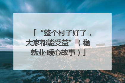 “整个村子好了，大家都能受益”（稳就业·暖心故事）