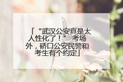 “武汉公安真是太人性化了！” 考场外，硚口公安民警和考生有个约定