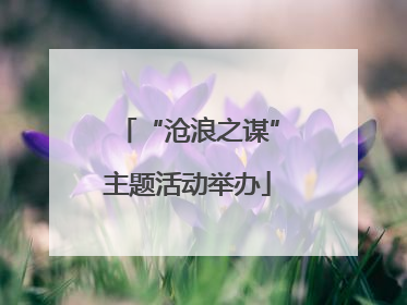 “沧浪之谋”主题活动举办