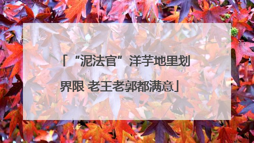 “泥法官”洋芋地里划界限 老王老郭都满意
