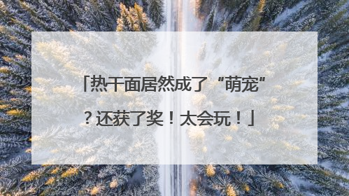 热干面居然成了“萌宠”？还获了奖！太会玩！