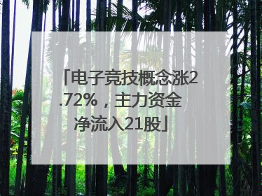 电子竞技概念涨2.72%，主力资金净流入21股