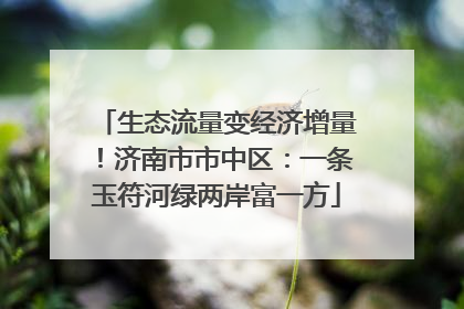 生态流量变经济增量！济南市市中区：一条玉符河绿两岸富一方