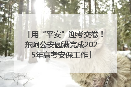 用“平安”迎考交卷！东阿公安圆满完成2025年高考安保工作