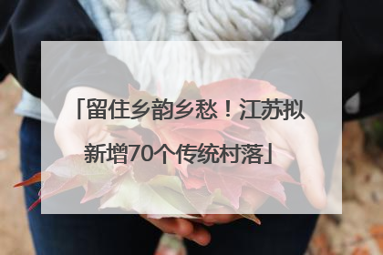 留住乡韵乡愁！江苏拟新增70个传统村落