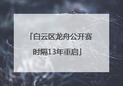 白云区龙舟公开赛时隔13年重启