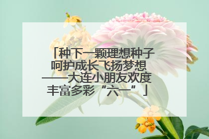 种下一颗理想种子 呵护成长飞扬梦想——大连小朋友欢度丰富多彩“六一”