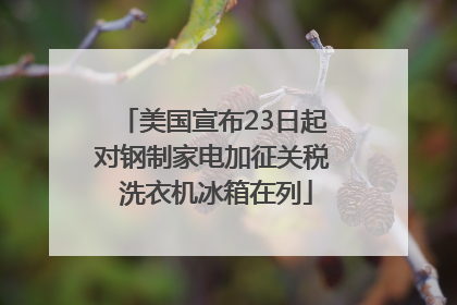 美国宣布23日起对钢制家电加征关税 洗衣机冰箱在列