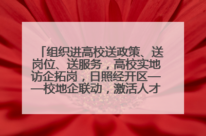 组织进高校送政策、送岗位、送服务，高校实地访企拓岗，日照经开区——校地企联动，激活人才发展“引擎”