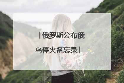 俄罗斯公布俄乌停火备忘录