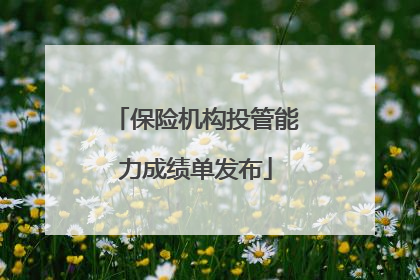 保险机构投管能力成绩单发布