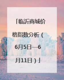 临沂商城价格指数分析（6月5日—6月11日）