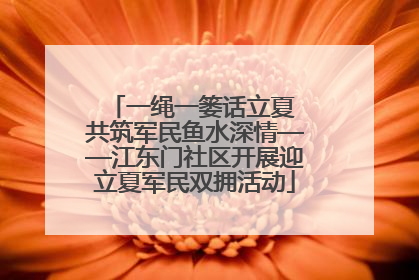 一绳一篓话立夏 共筑军民鱼水深情——江东门社区开展迎立夏军民双拥活动