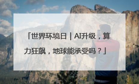 世界环境日｜AI升级，算力狂飙，地球能承受吗？
