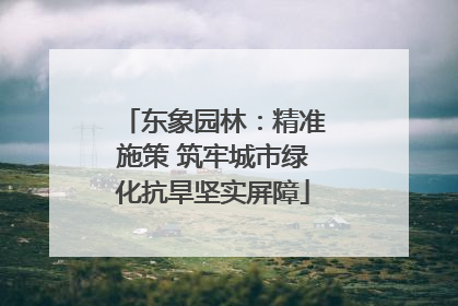 东象园林：精准施策 筑牢城市绿化抗旱坚实屏障