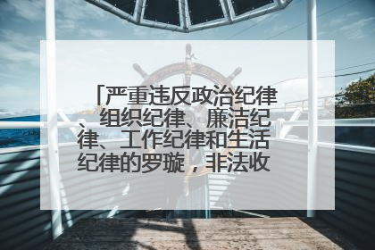 严重违反政治纪律、组织纪律、廉洁纪律、工作纪律和生活纪律的罗璇，非法收受他人巨额财物