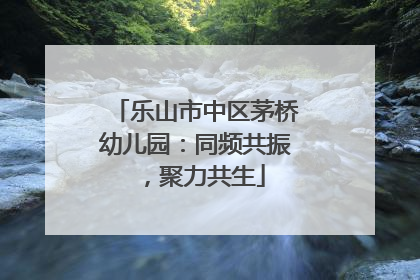 乐山市中区茅桥幼儿园：同频共振，聚力共生