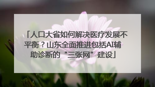 人口大省如何解决医疗发展不平衡？山东全面推进包括AI辅助诊断的“三张网”建设