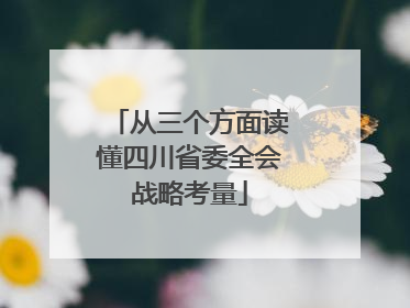 从三个方面读懂四川省委全会战略考量