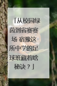 从校园绿茵到省赛赛场 宿豫这所中学的足球班藏着啥秘诀？