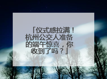 仪式感拉满！杭州公交人准备的端午惊喜，你收到了吗？