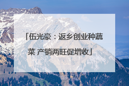 伍光豪：返乡创业种蔬菜 产销两旺促增收