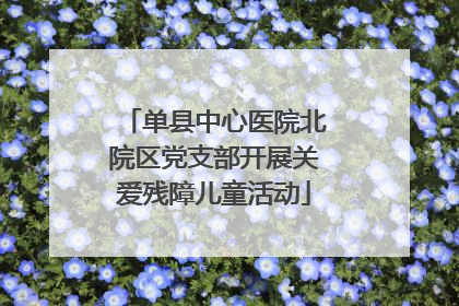 单县中心医院北院区党支部开展关爱残障儿童活动