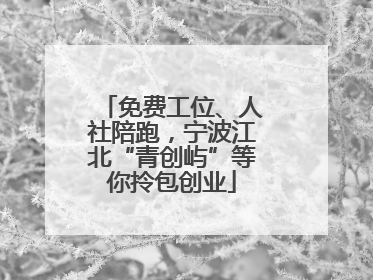免费工位、人社陪跑，宁波江北“青创屿”等你拎包创业