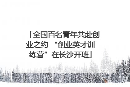 全国百名青年共赴创业之约 “创业英才训练营”在长沙开班