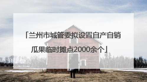 兰州市城管委拟设置自产自销瓜果临时摊点2000余个