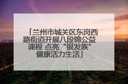 兰州市城关区东岗西路街道开展八段锦公益课程 点亮“银发族”健康活力生活