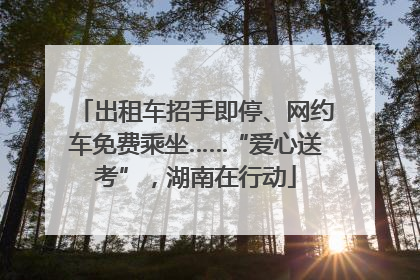 出租车招手即停、网约车免费乘坐……“爱心送考”，湖南在行动