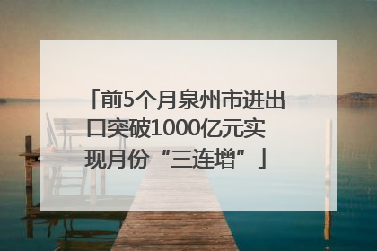 前5个月泉州市进出口突破1000亿元实现月份“三连增”