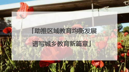 助推区域教育均衡发展 谱写城乡教育新篇章