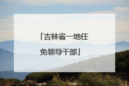 吉林省一地任免领导干部
