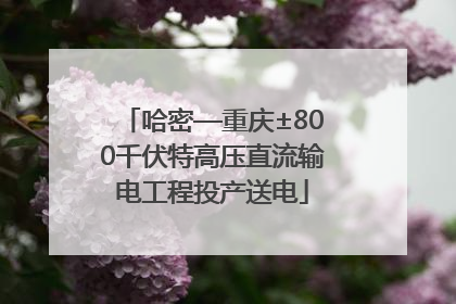 哈密—重庆±800千伏特高压直流输电工程投产送电