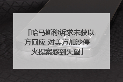 哈马斯称诉求未获以方回应 对美方加沙停火提案感到失望