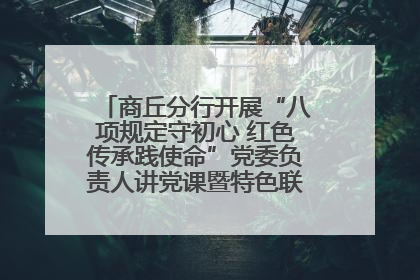 商丘分行开展“八项规定守初心 红色传承践使命”党委负责人讲党课暨特色联合党建活动