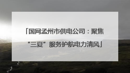 国网孟州市供电公司：聚焦“三夏”服务护航电力清风