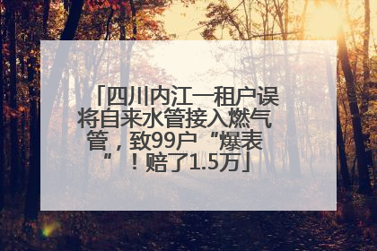四川内江一租户误将自来水管接入燃气管，致99户“爆表”！赔了1.5万