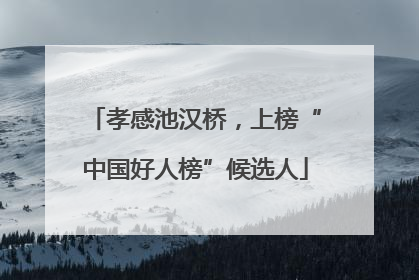 孝感池汉桥，上榜“中国好人榜”候选人