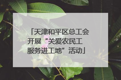 天津和平区总工会开展“关爱农民工 服务进工地”活动