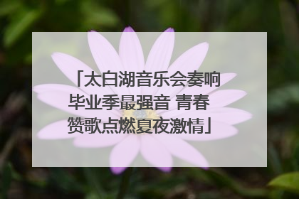 太白湖音乐会奏响毕业季最强音 青春赞歌点燃夏夜激情