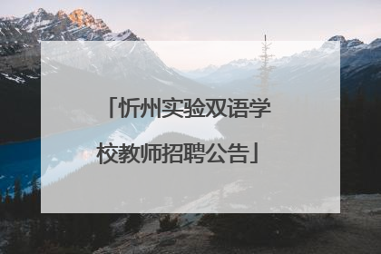 忻州实验双语学校教师招聘公告